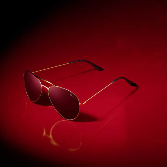 Aviator X - مطلية ذهب عيار 18 | لون نبيذي