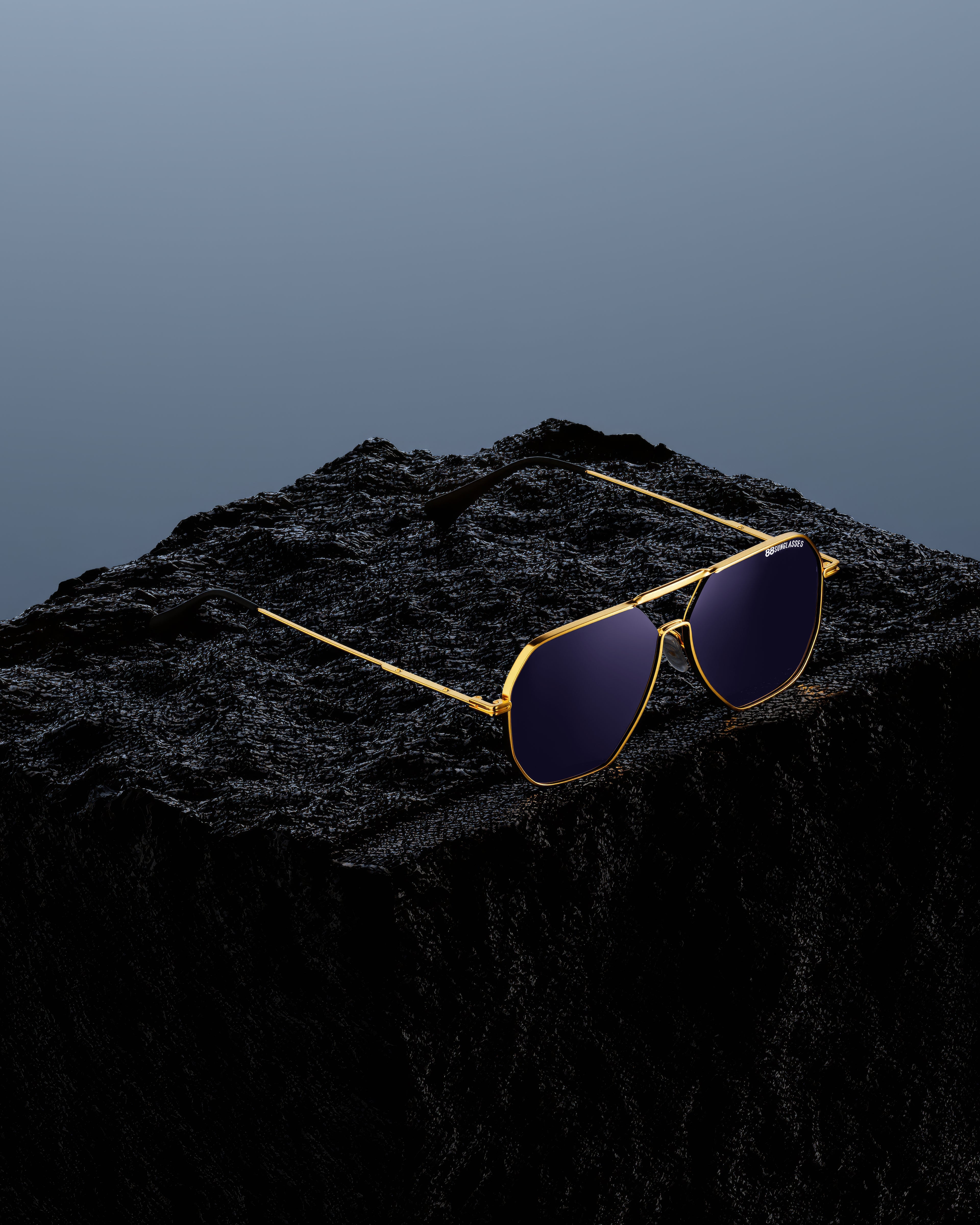 C-100 - مطلية ذهب عيار 18 | لون ازرق