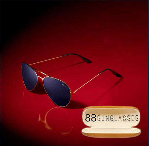 Aviator X - مطلية ذهب عيار 18 | لون ازرق